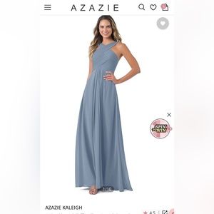 Azazie bridesmaid Dress Dusty Blue size 6